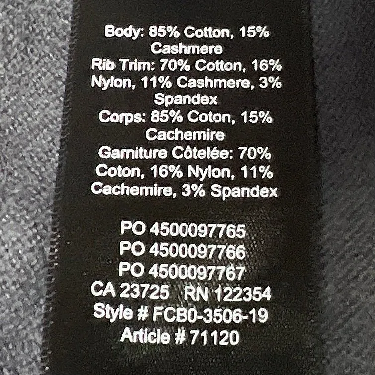 The Group Babaton Aritzia Mock Neck Sweater Small Charcoal Gray Cotton Cashmere - Image 5