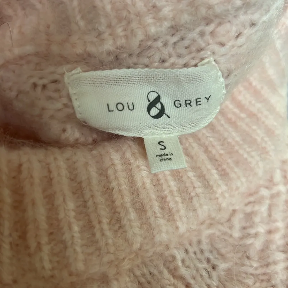 Lou & Grey Texturestitch Waffle Knit Alpaca Blend Sweater Pink Small - Image 10