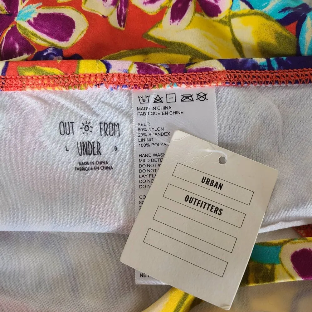 NWT Out From Under Urban Outfitters Floral Bikini Bottoms Strappy Cutouts Size L - Image 7