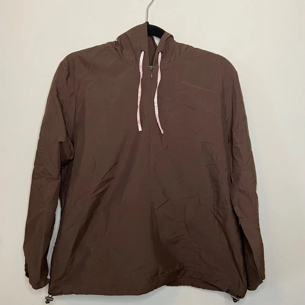 L.L. Bean Brown Windbreaker Nylon Tracksuit Set Jacket Skirt Size Large - Image 2