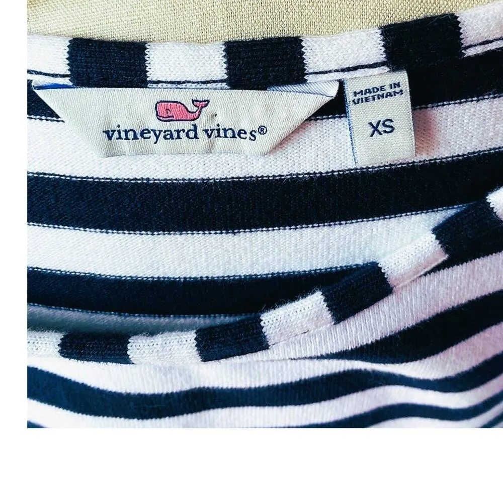 VINEYARD VINES Blue & White Striped Long Sleeve Knit Dress ~ Women's Size XS - Image 4