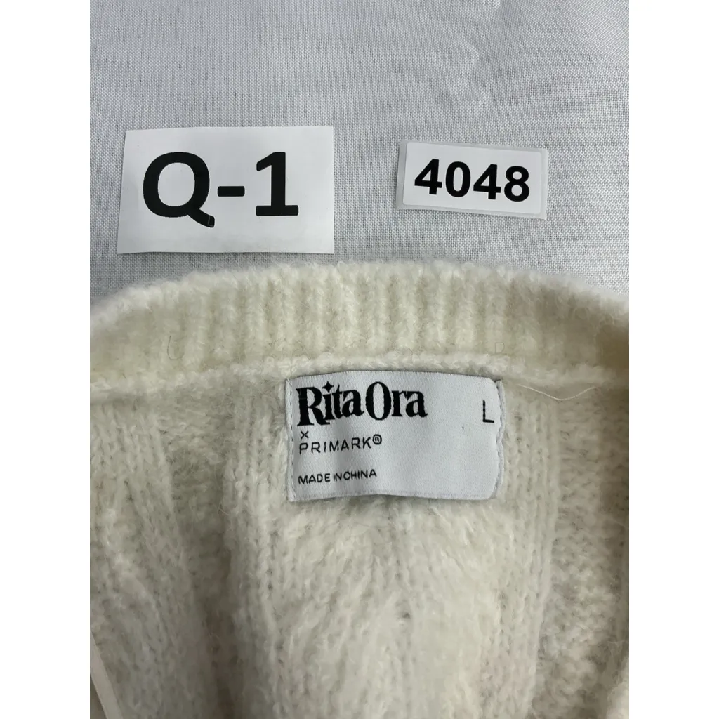 Womans Rita Ora Pullover Sweater Vest Large White Crew Neck - Image 3