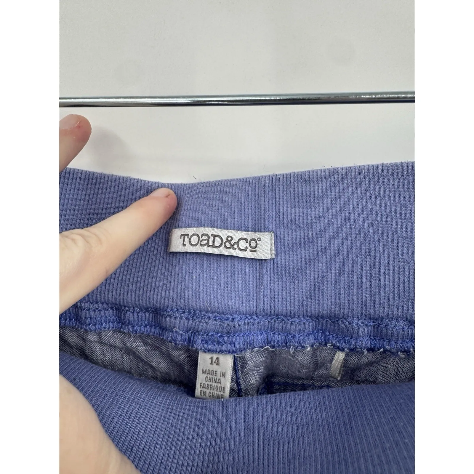 Toad & Co Flip Top Lithe Linen Pant Women 14 Blue Coastal Beach Minimalist - Image 3