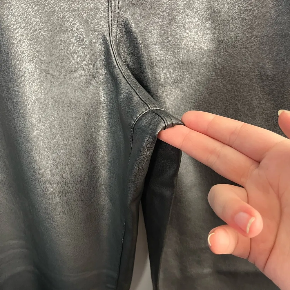 Pistola LENNON HIGH RISE BOOT - SLATE BLACK black faux leather pants size 31 - Image 6