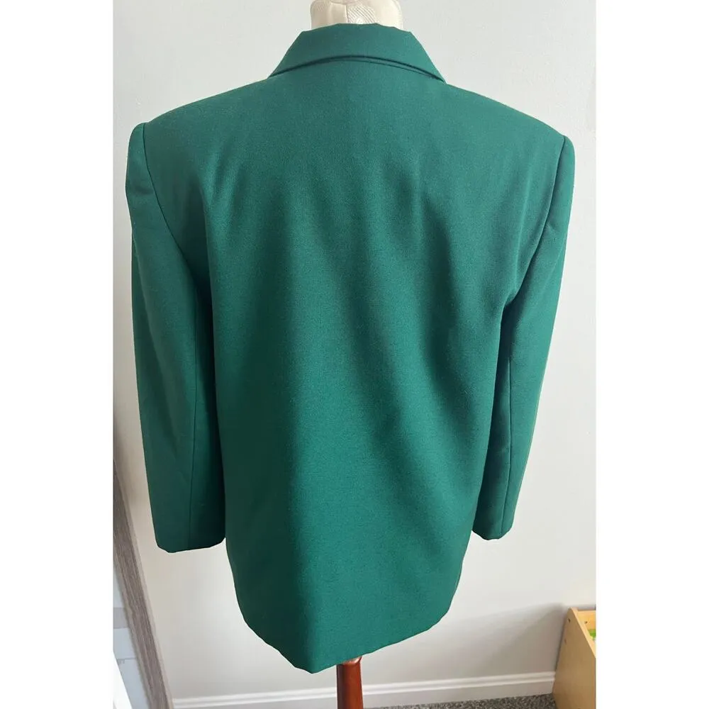 Vintage Counterparts Petites Women’s Green Blazer Size 10 - Image 4