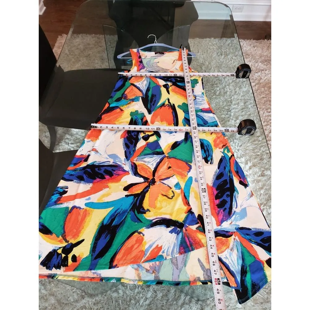 Melissa Paige Womens Multi Sleeveless Stretch Wide Strap Long Maxi Dress Size M - Image 10