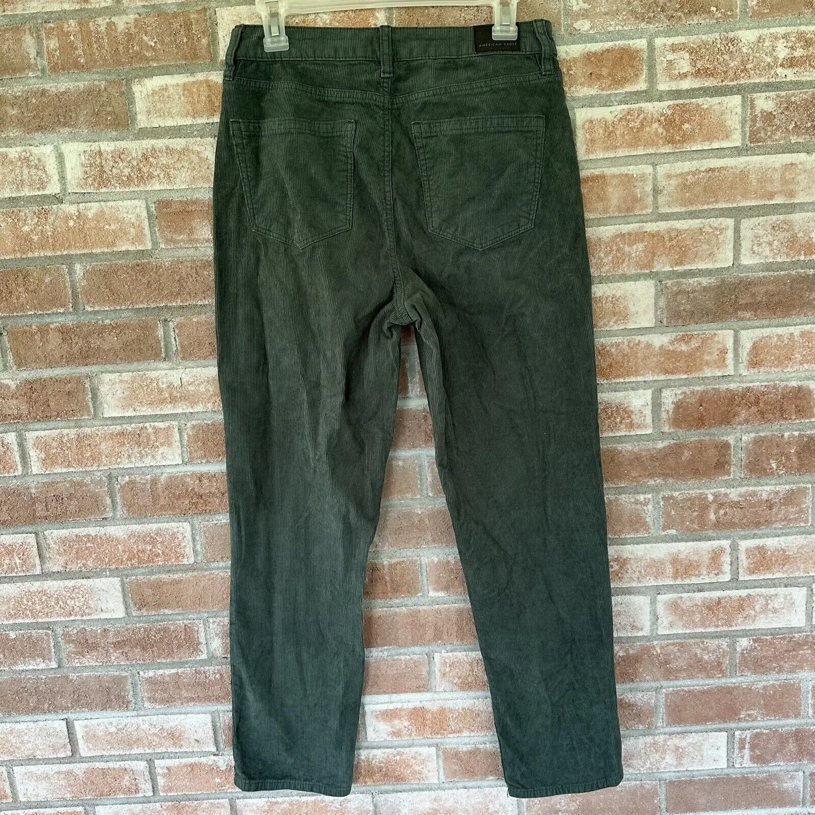 American Eagle Mom Straight Corduroy Pants Size 4 Teal Green 90s Retro Indie - Image 5