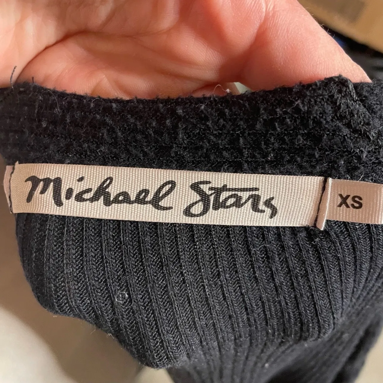 Michael Stars Womens Black Ribbed Long Sleeve Open Front Cardigan XS - Image 4