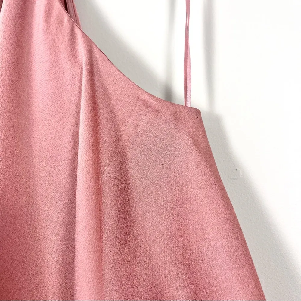 Luxe Halter Frill Tulip Hem Cocktail Dress in Rosé Size 4 - Image 10