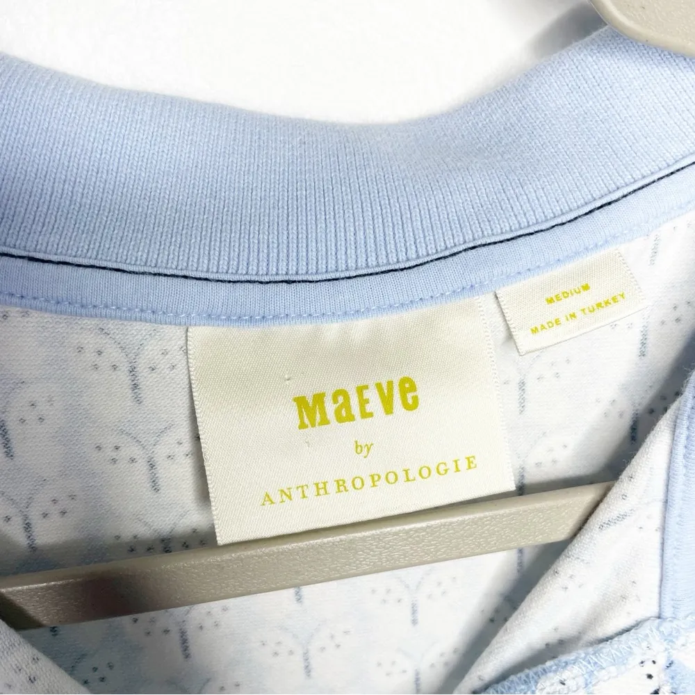ANTHROPOLOGIE MAEVE Springtime Polo Top Butterfly Size Medium - Image 5