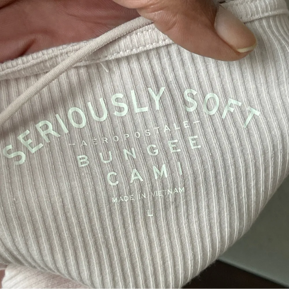 AEROPOSTALE | Pink Ribbed Seriously Soft Bungee Cami Crop Top Sz L - Image 4