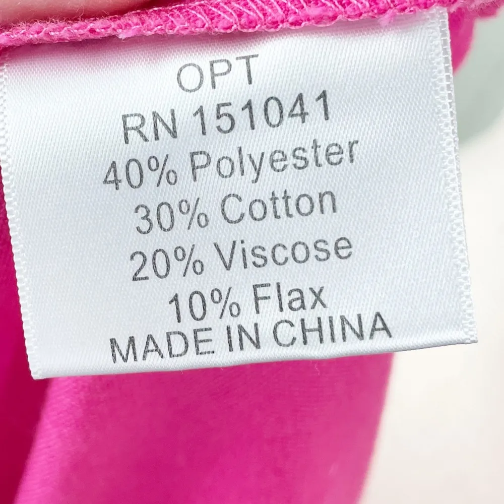 OPT April Scalloped Hem Cutout Tie Back Mini Dress Puff Sleeves Linen Size Small - Image 12