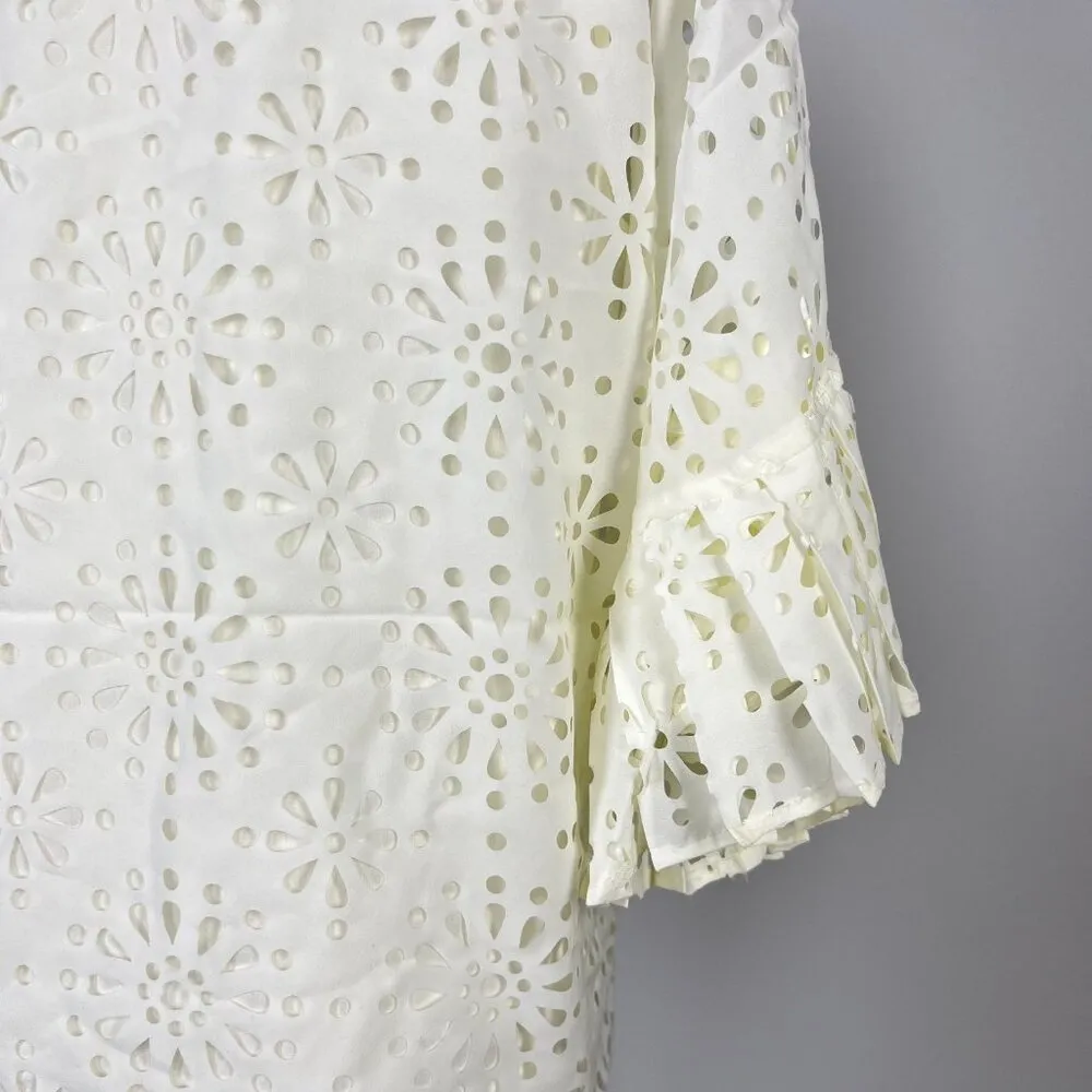 $428 NWOT See by Chloé Cream Eyelet Top Lasercut Perforated Blouse Size 40/US 6 - Image 6
