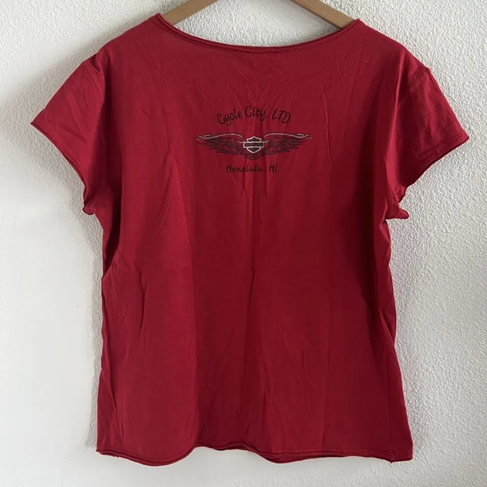 Harley Davidson Honolulu Hawaii Cycle City Graphic Tee T-Shirt XL - Image 2