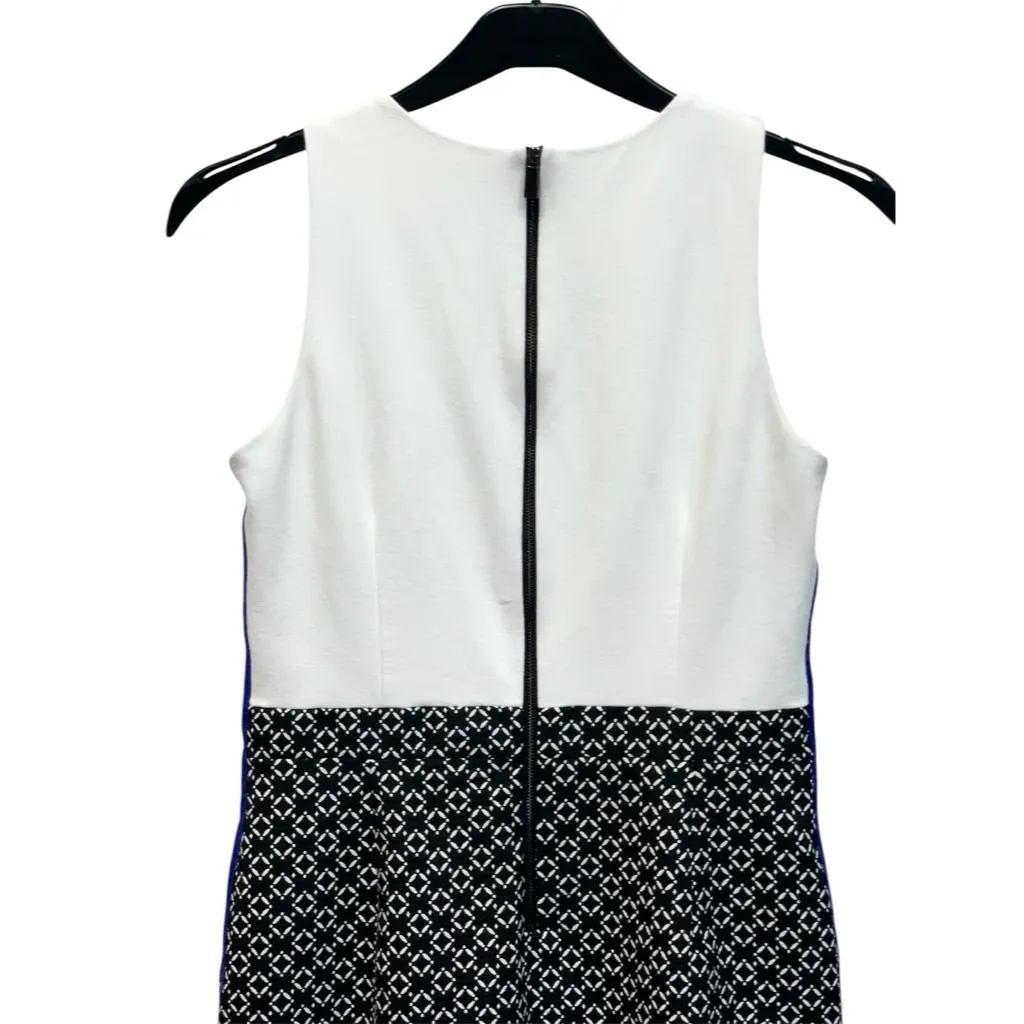 Vince Camuto Black White Sheath Tailored Dress w/ Pockets Exposed Zipper Size 8 - Image 7