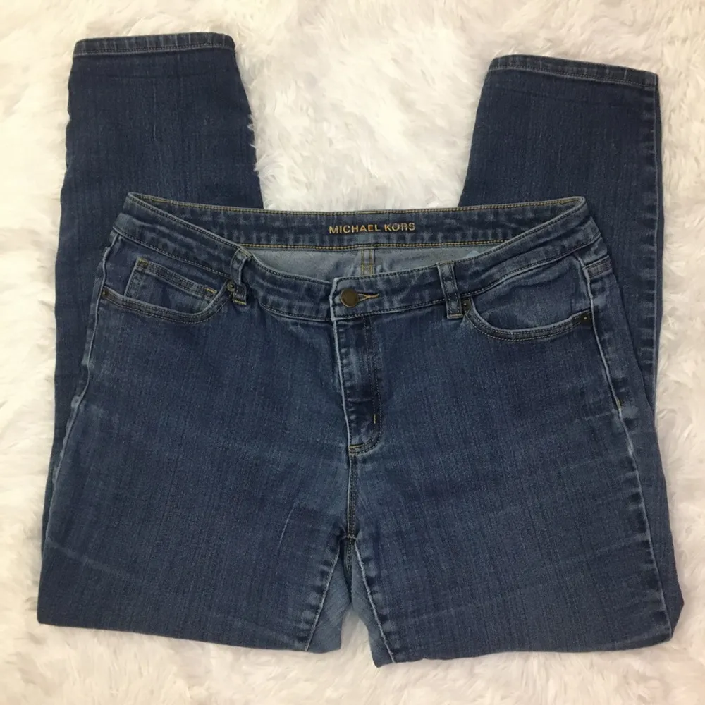 MICHAEL KORS Designer Skinny Blue Denim Jeans 12 - Image 4