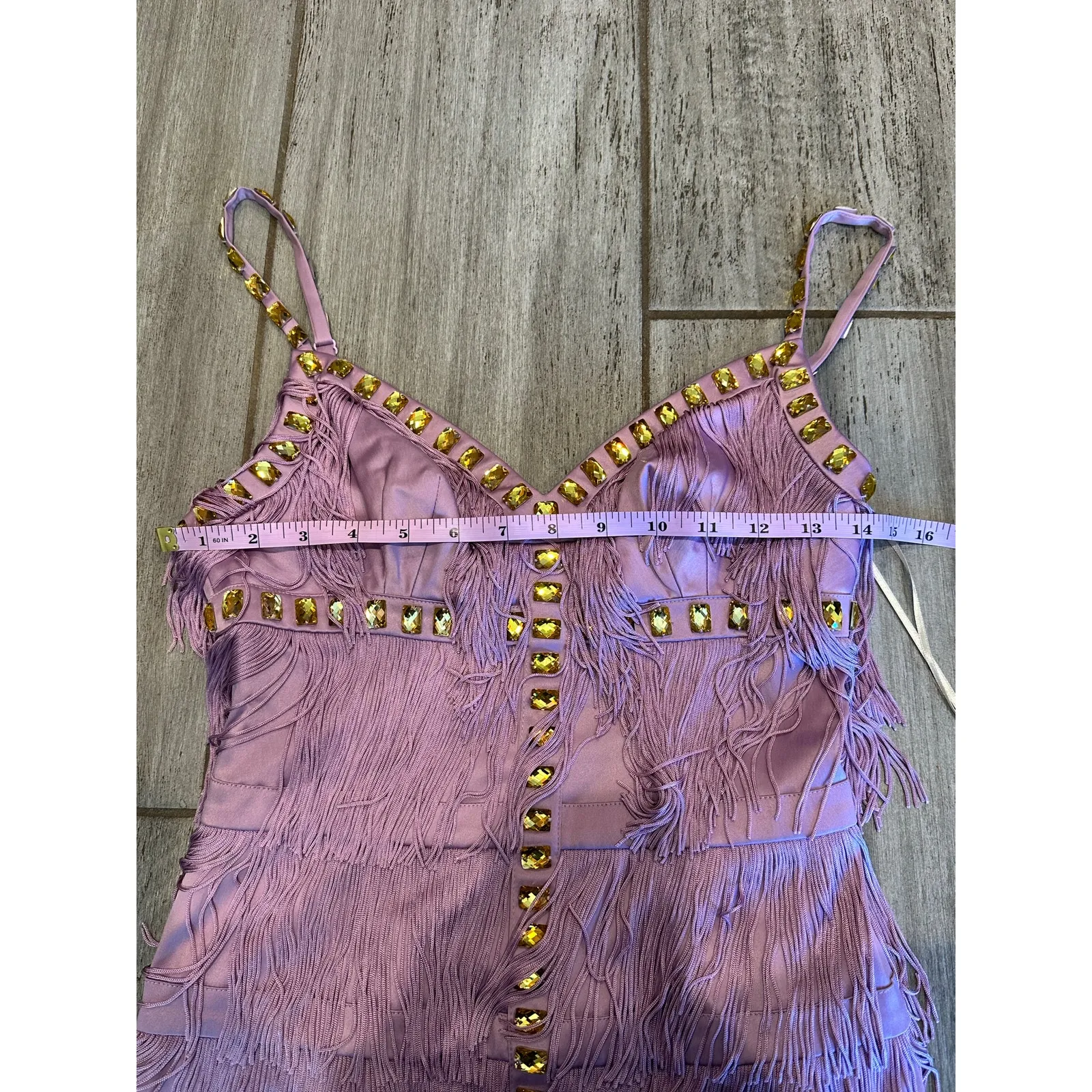 Mandalay Purple Fringe Womens Mini Dress size 4 - Image 8
