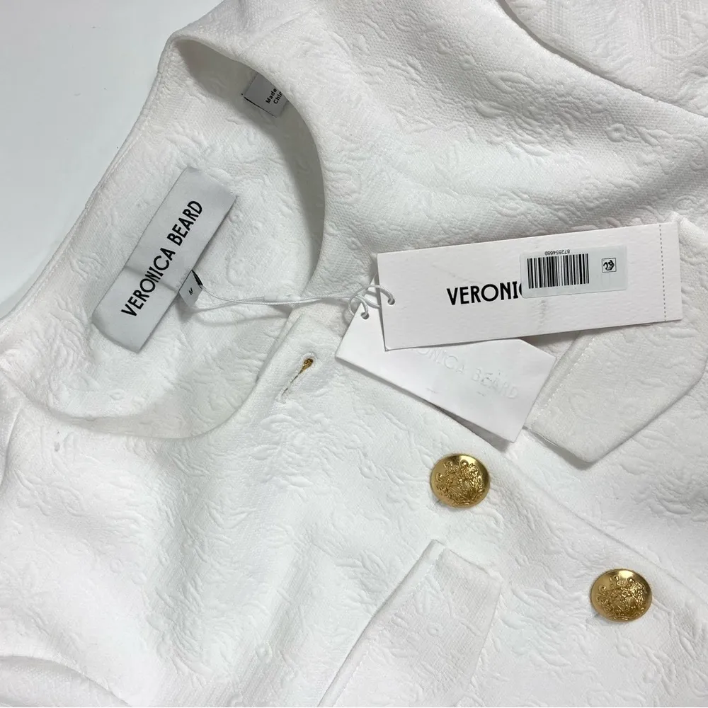 Veronica Beard Kensington Jacquard Knit Jacket White Medium NWT - Image 5