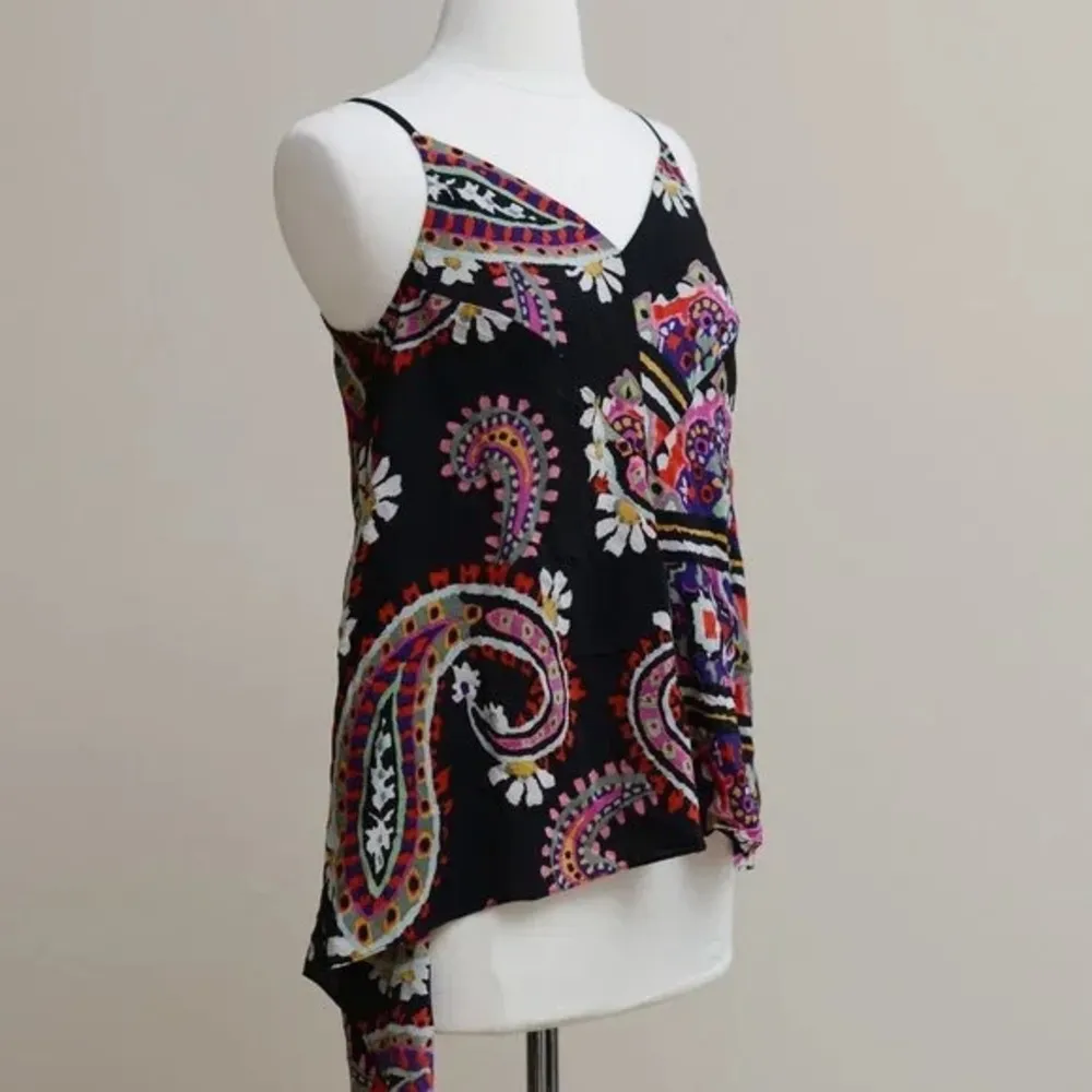 Anthropologie HD in Paris Red and Black Asymmetrical Camisole Top - Image 2