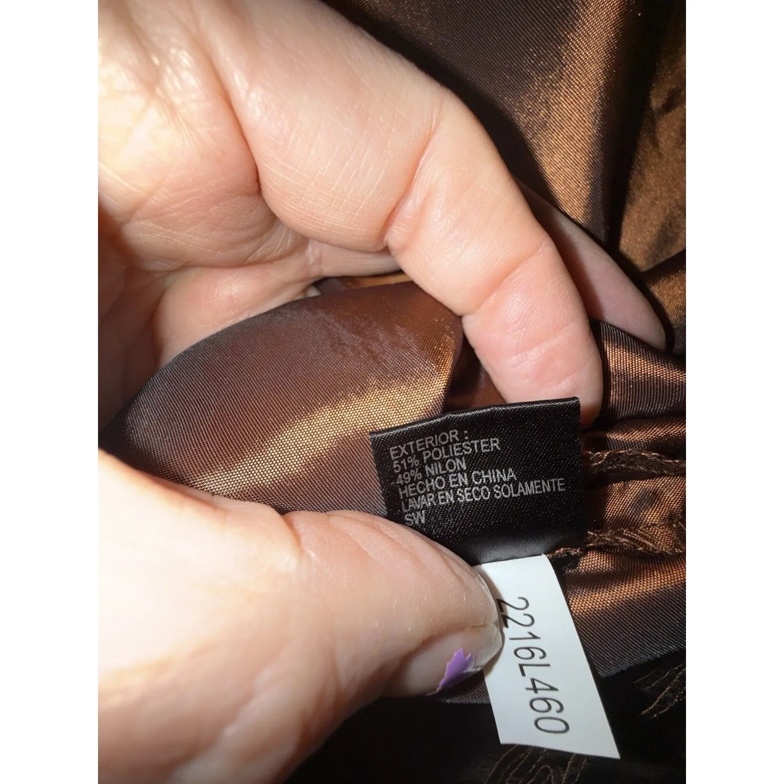 Alex Marie Evening Wear Blouse 2X Bronze Ruffles Tie Sash Concealed Snap NWT$129 - Image 3