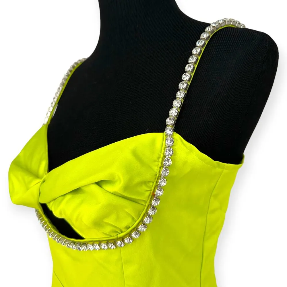Runaway the Label | NWT | Small | Serafina Lime Twited Bust Crystal Mini Dress - Image 5