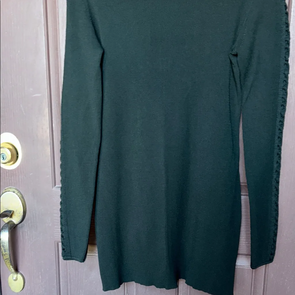 White House Black Market Dark Green Turtleneck Dress - Image 7