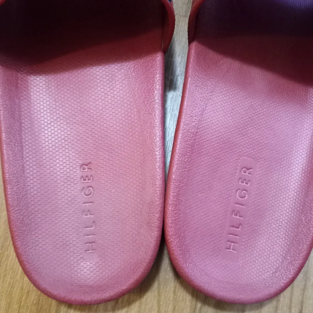 Hilfiger Slides 8 Women's Striped Red White Blue Sandals Slippers Shoes - Image 5