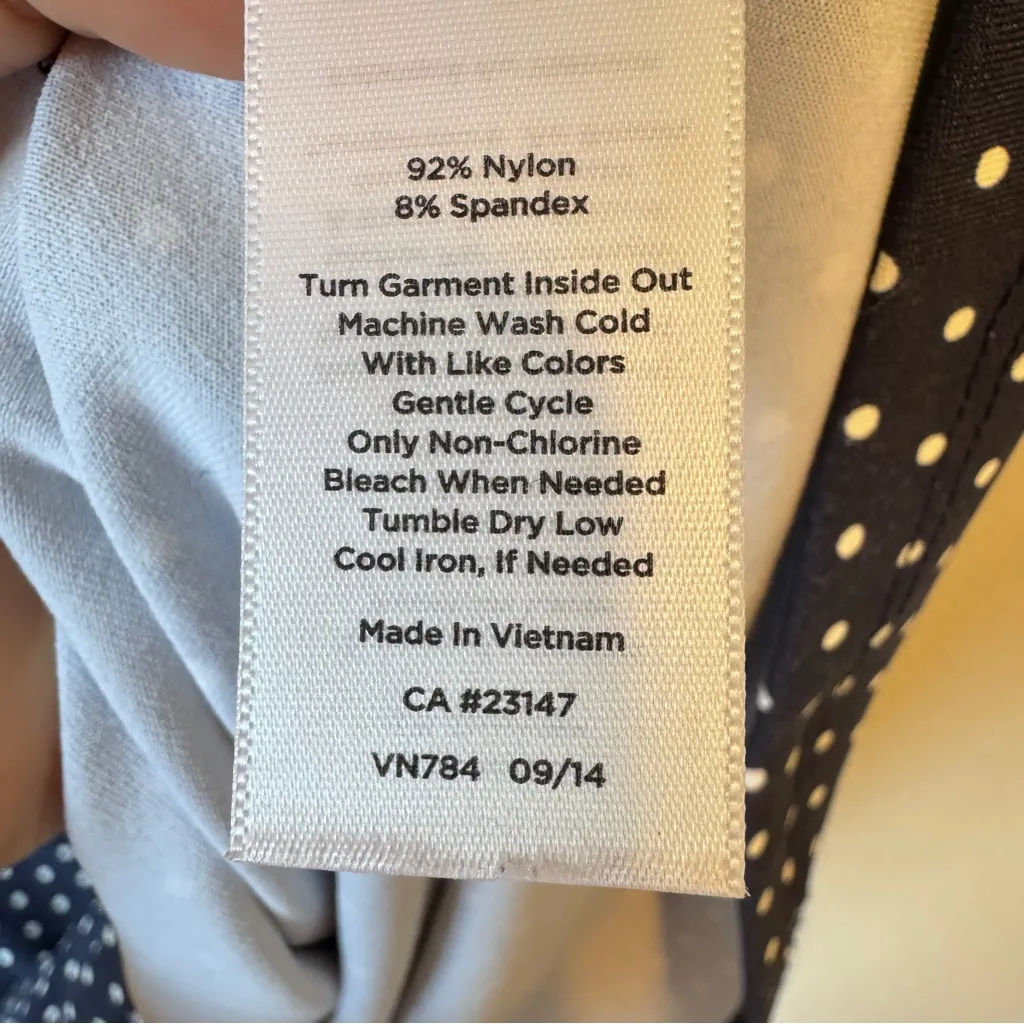 Talbots Blue Polka Dot Mini Dress Womens 2P 3/4 Sleeve Casual Sundress - Image 3