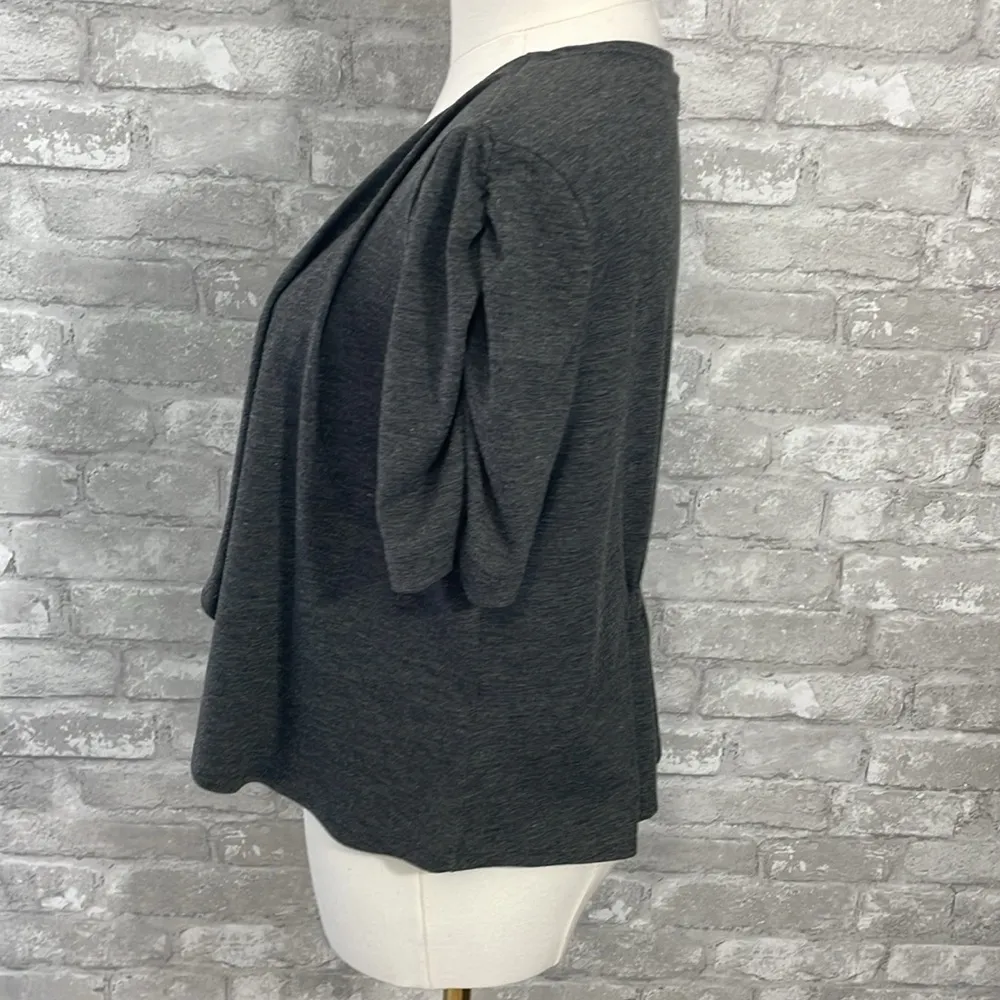 Covington Grey Shrug Sweater with Waterfall Collar - Image 2