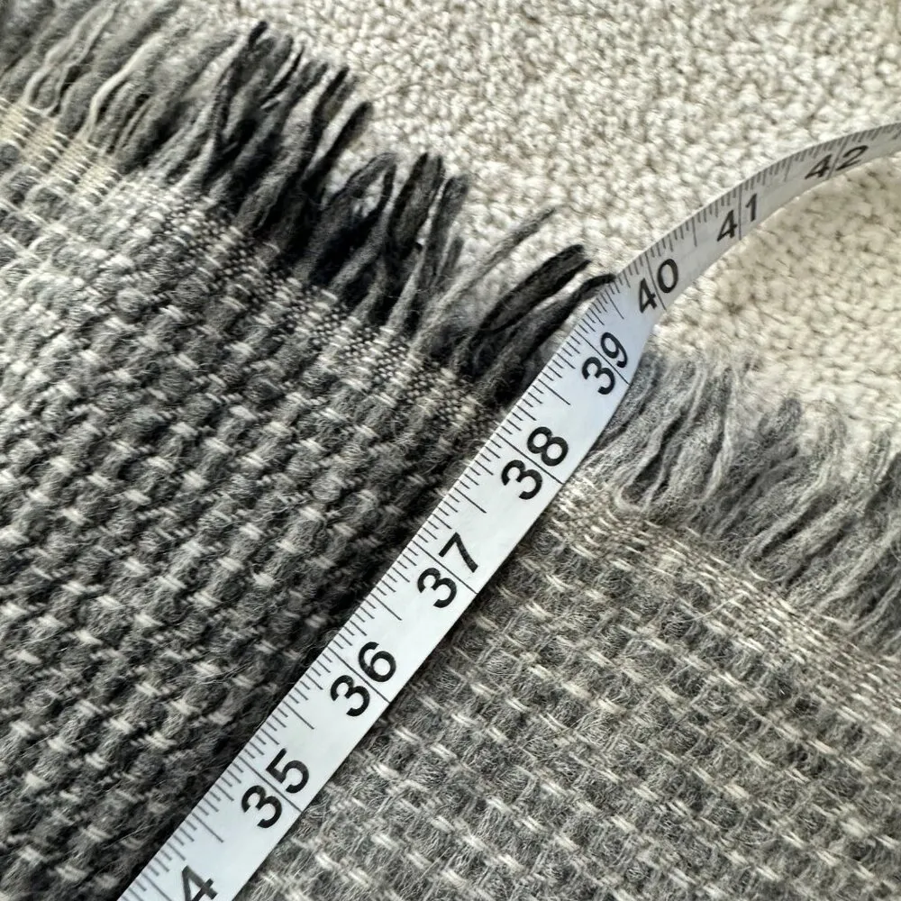 Banana Republic Rad/Gray Check Plaid Large Rectangle Wool/Alpaca Blend Scarf - Image 7