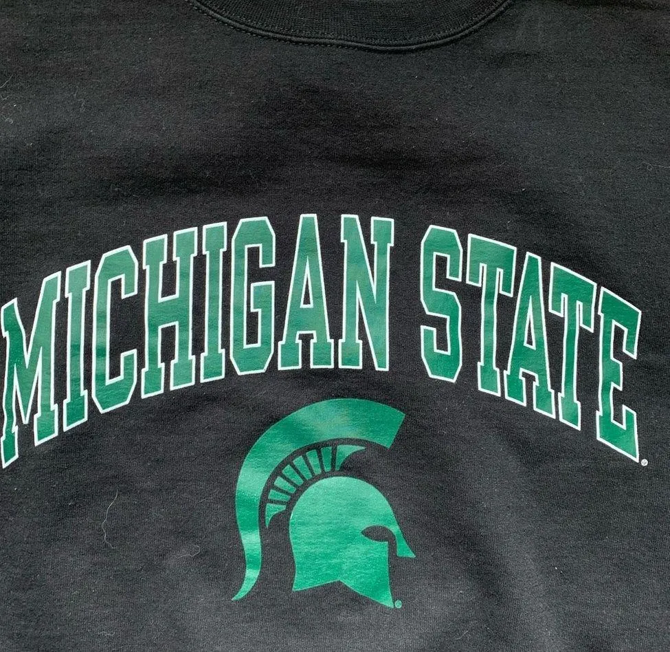 Champion Black Michigan State Crewneck Sweatshirt M - Image 2