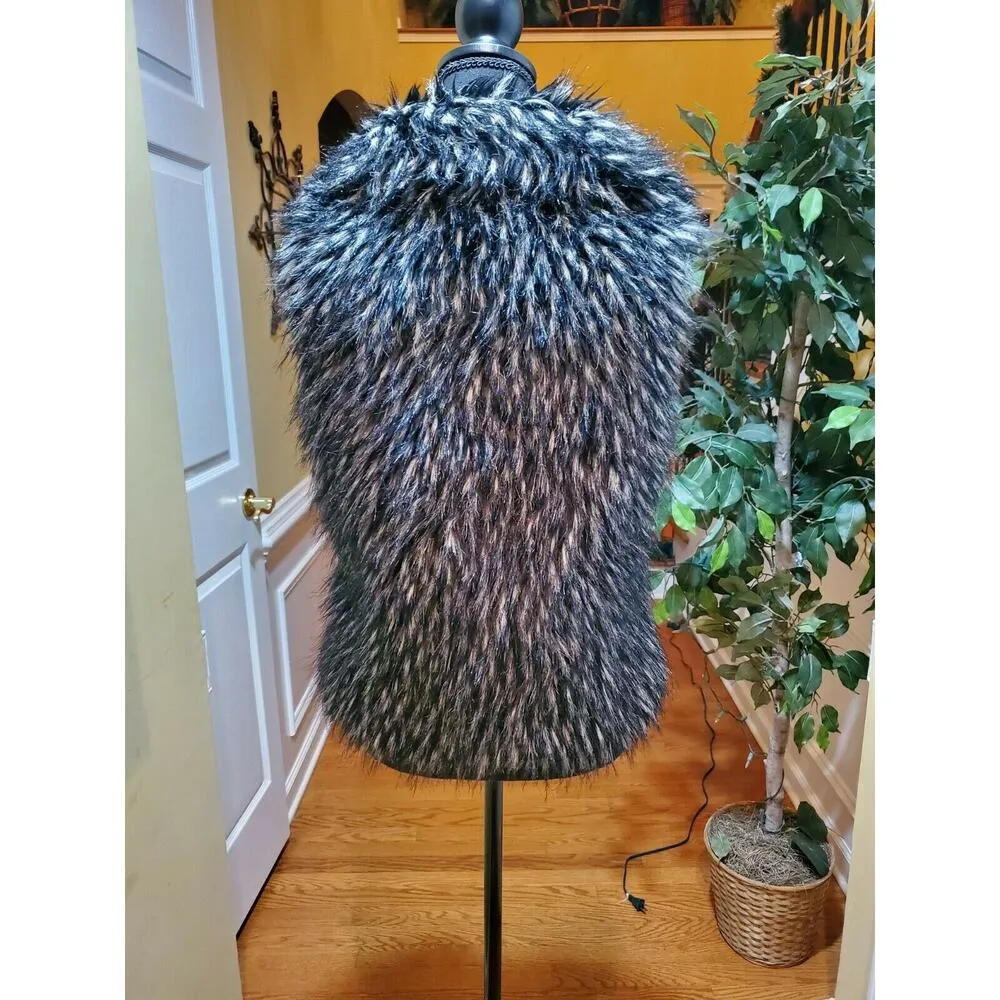 Grass Womens Sleeveless Faux Fur Vest Small - Image 2