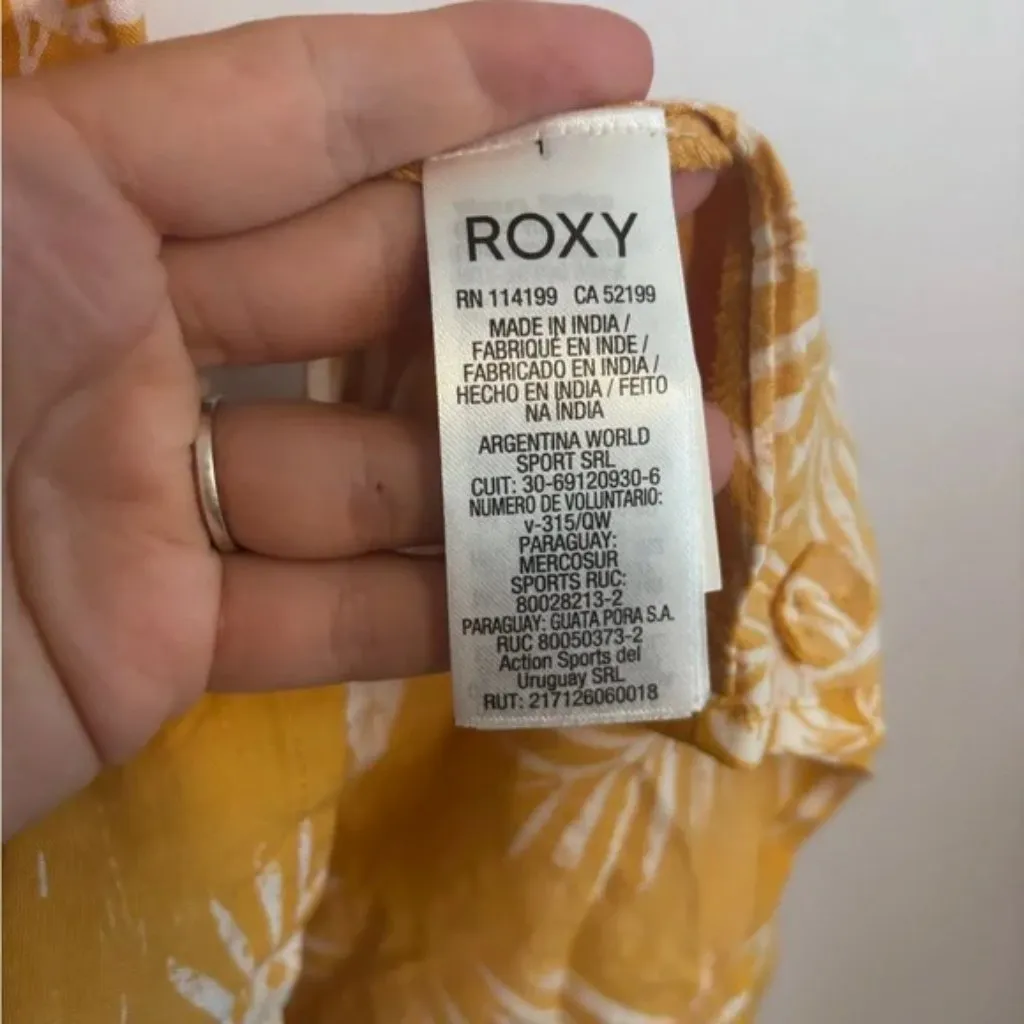 Roxy Yellow Floral Palm Beachy Strappy Sun Dress - Image 7