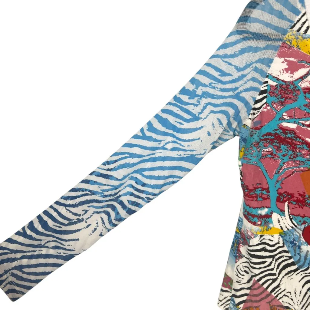 Faust Vintage Zebra Beaded Fringe Rainbow V - Image 5