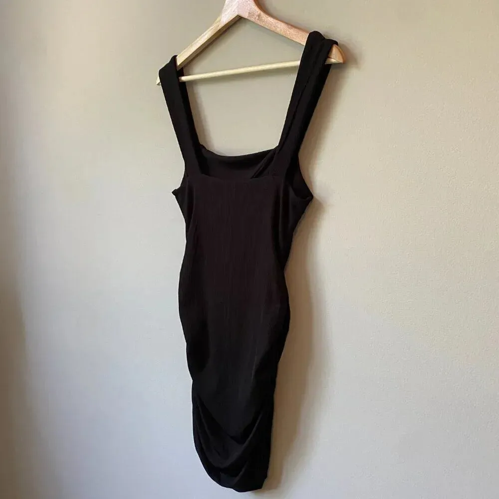 Mable Womens Medium Bodycon Cut Out Front Twist Mini Party Going Out Black Dress - Image 13