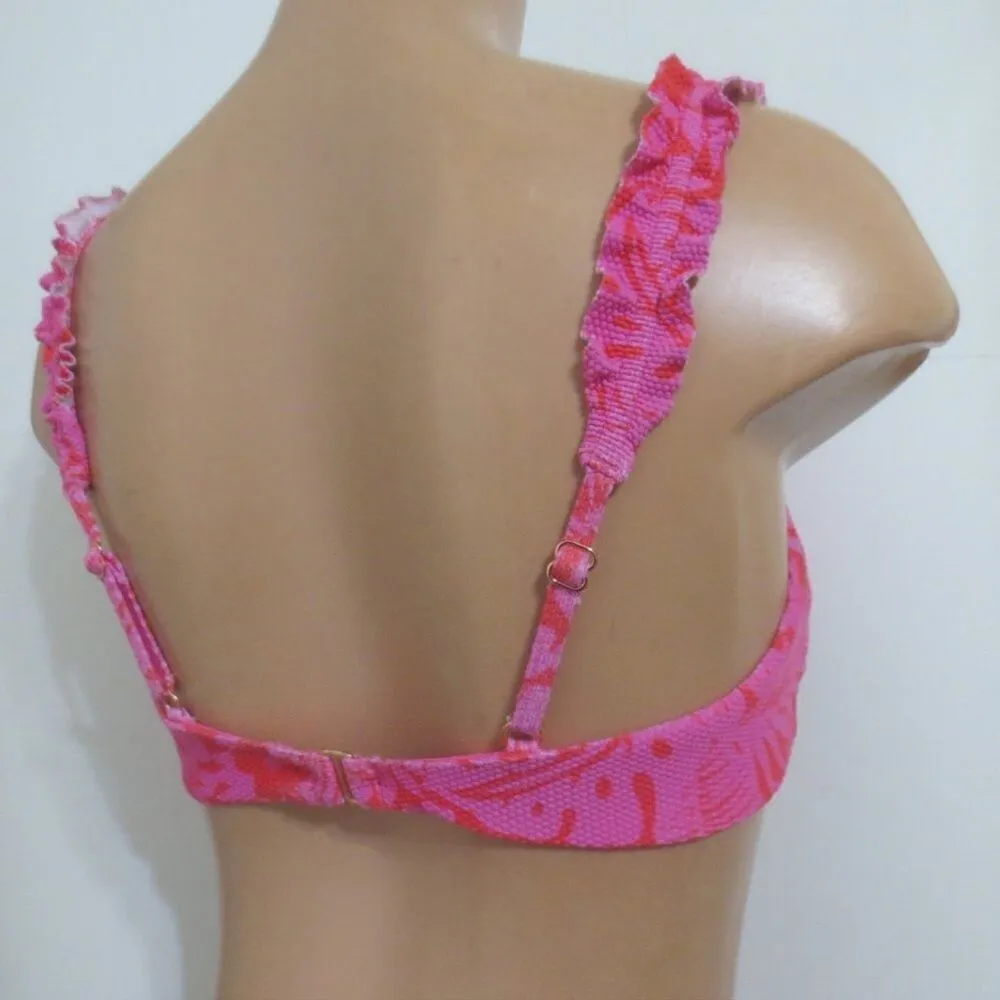 Raisins Surf Brand Pink & Red Tulum Bandeau Bikini Top - Image 6