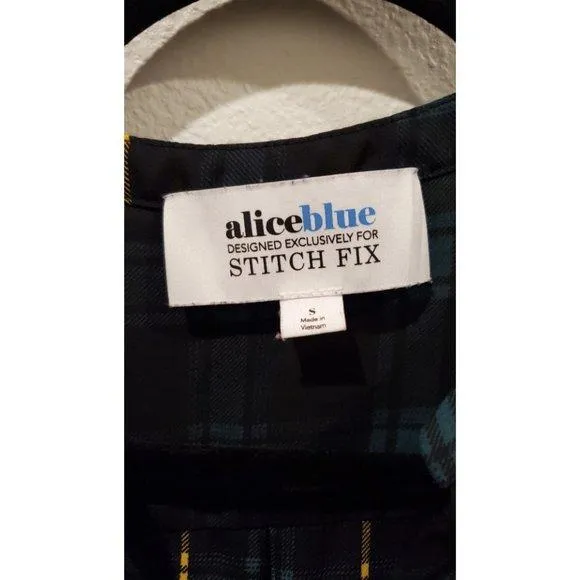 ALICE BLUE Long Sleeve Check Plaid Print Blouse - Image 3