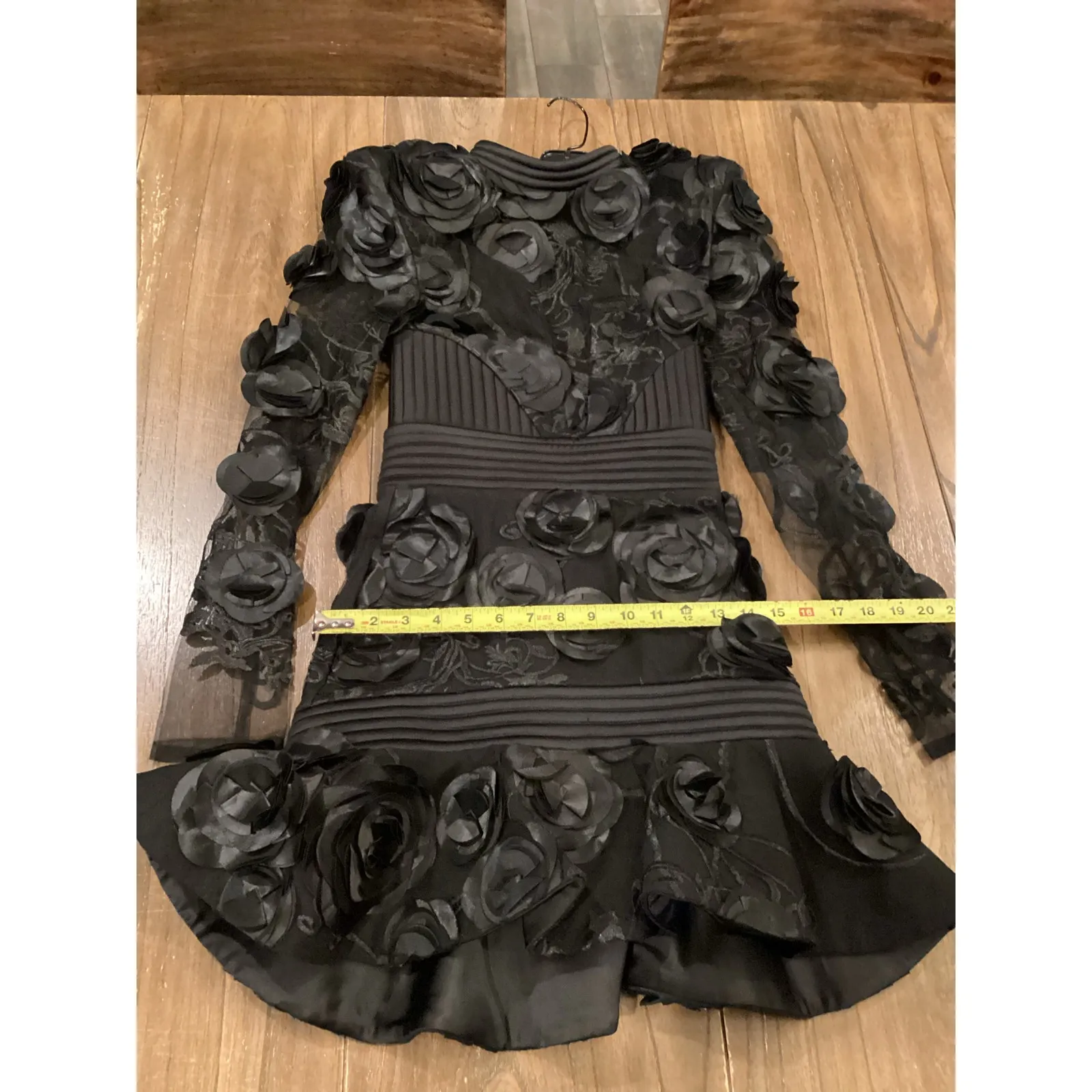 Zhivago THE VENDETTA Embellished Floral Mesh Minidress black size 2 - Image 2