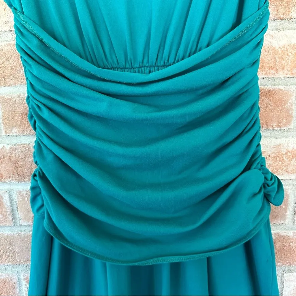 Susana Monaco Twisted Ruched Knit Dress Women’s Medium Stretchy Teal Blue - Image 10