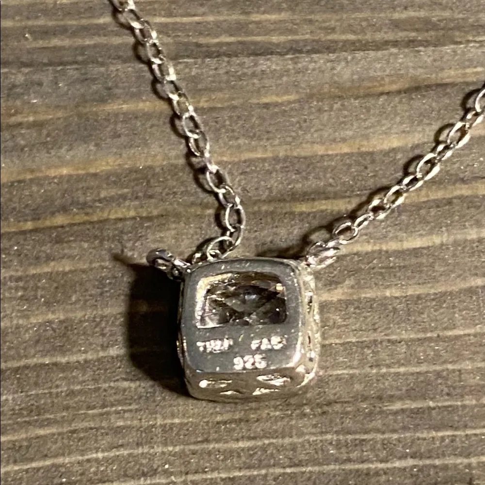 ❕WOW ❕Sterling and CZ square Bezel pendant - Image 4
