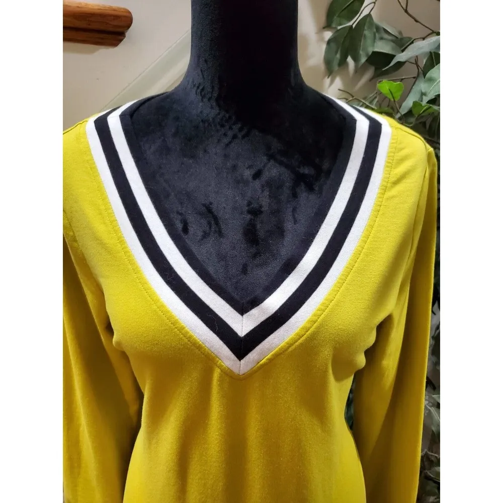 Soho Women's Yellow Polyester V-Neck Long Sleeve Knee Length Dress Size Small - Image 6