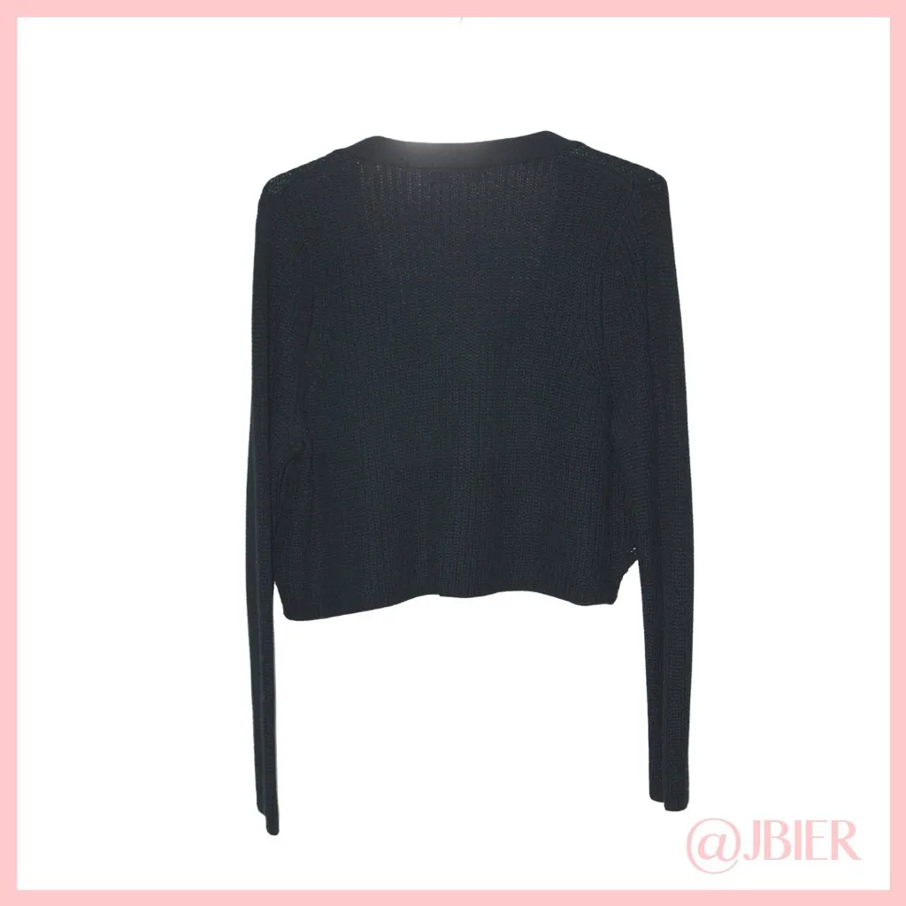 Millau Cropped Black Sweater - Image 2