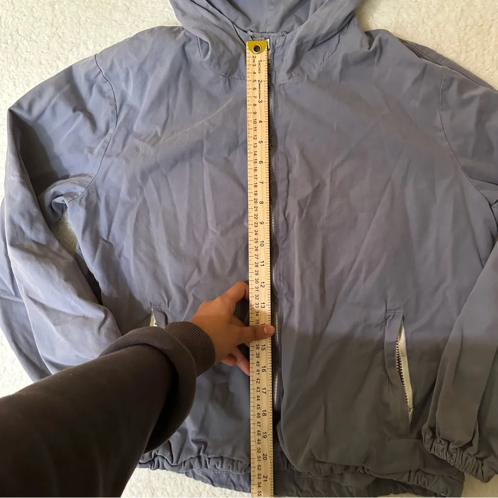 Brandy Melville John Galt Cornflower Blue Zip Up Jacket - Image 4