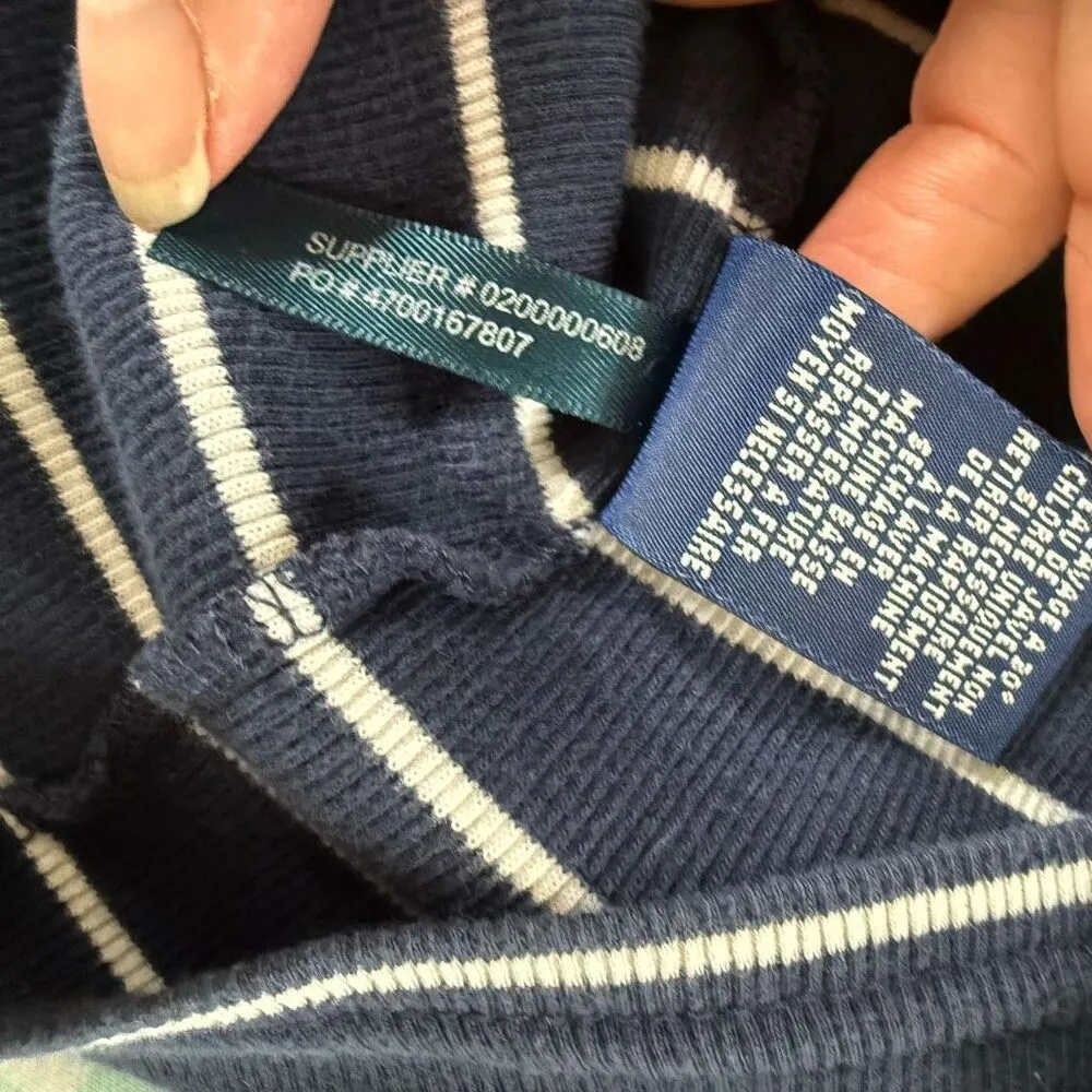 Ralph Lauren Navy Blue Striped  Pima Cotton Knit Tank Dress M - Image 8