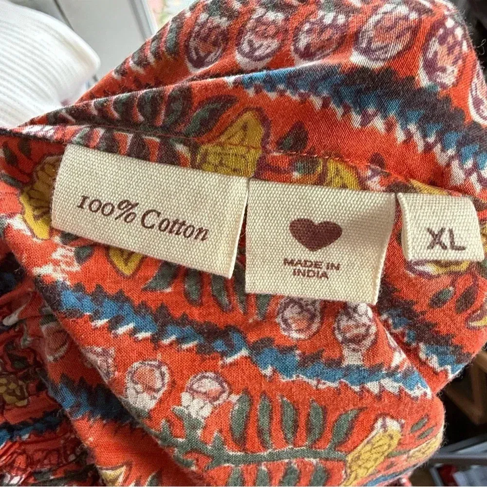 Alix Of Bohemia Women's Natalie Orange Pant, size XL‎ wide leg Red - Image 5