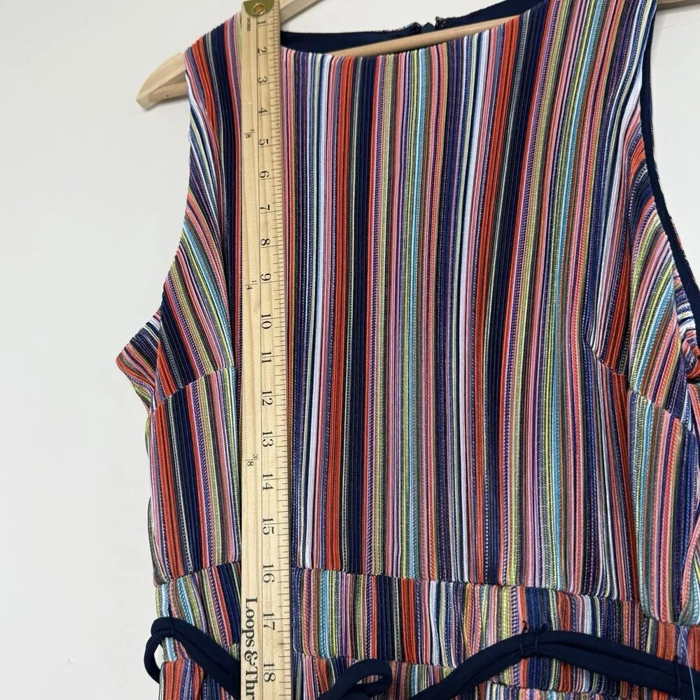 Alex Marie Erin Striped Ribbed Wide Leg Palazzo Vacation NEW Jumpsuit Size 14 - Image 9