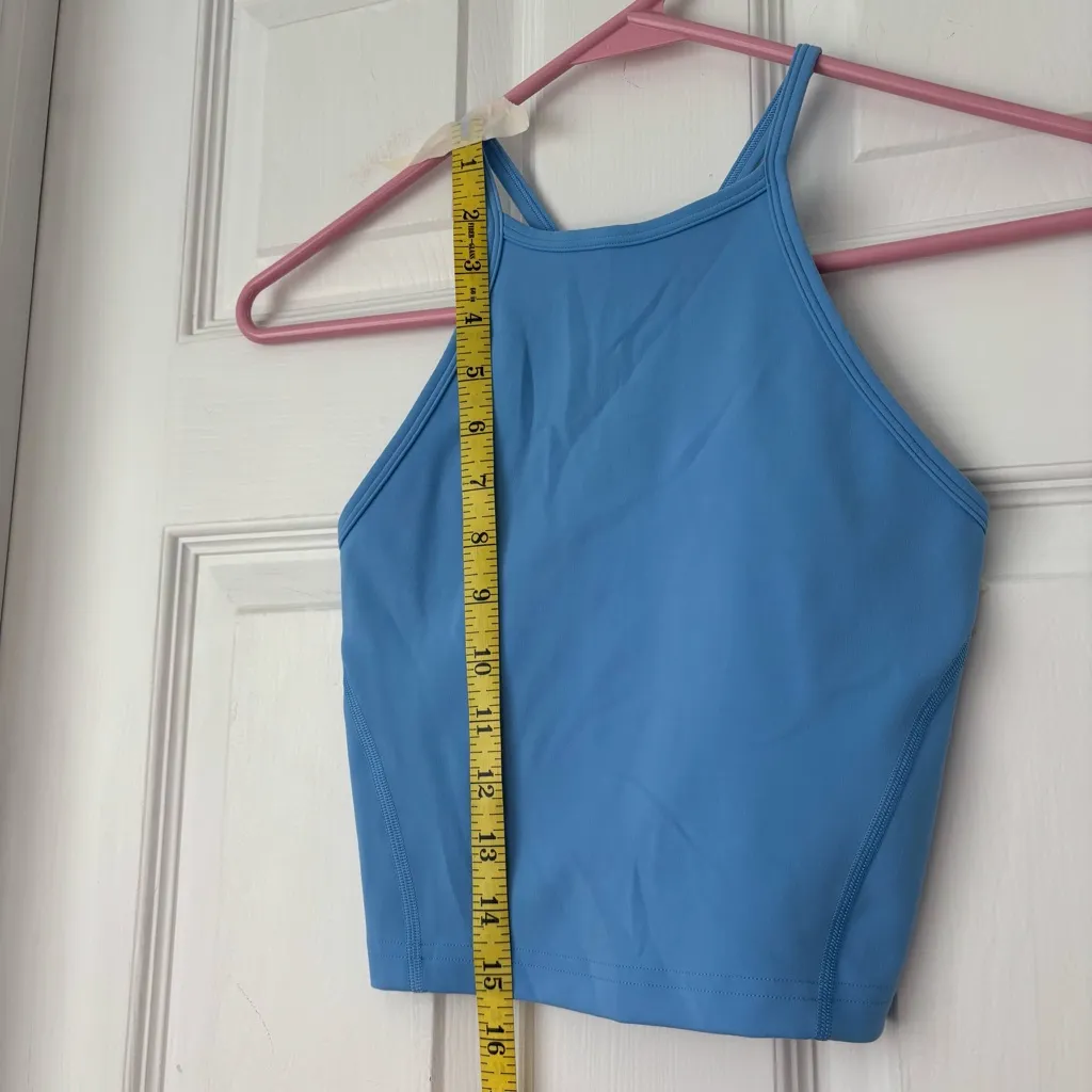 Lululemon Wunder Train High-Neck Cross-Back Kayak Blue Tank Top - Image 5