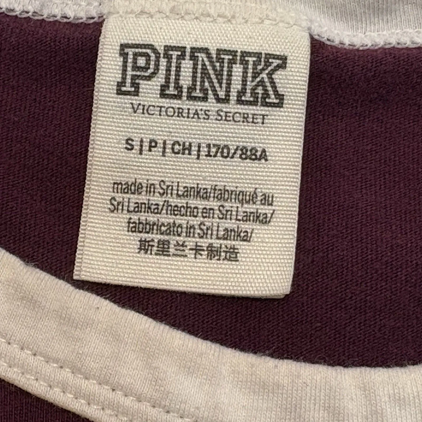 Victoria’s Secret VS Pink Long Sleeve Campus Baseball Oversized T-Shirt Tunic S - Image 4