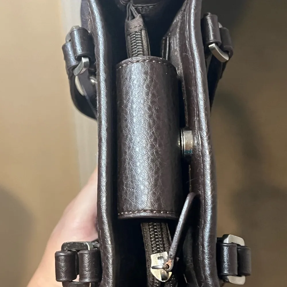 Etienne Aigner Small Vintage Dark Brown Women's Bag with Pebbled Leather Trim - Image 10