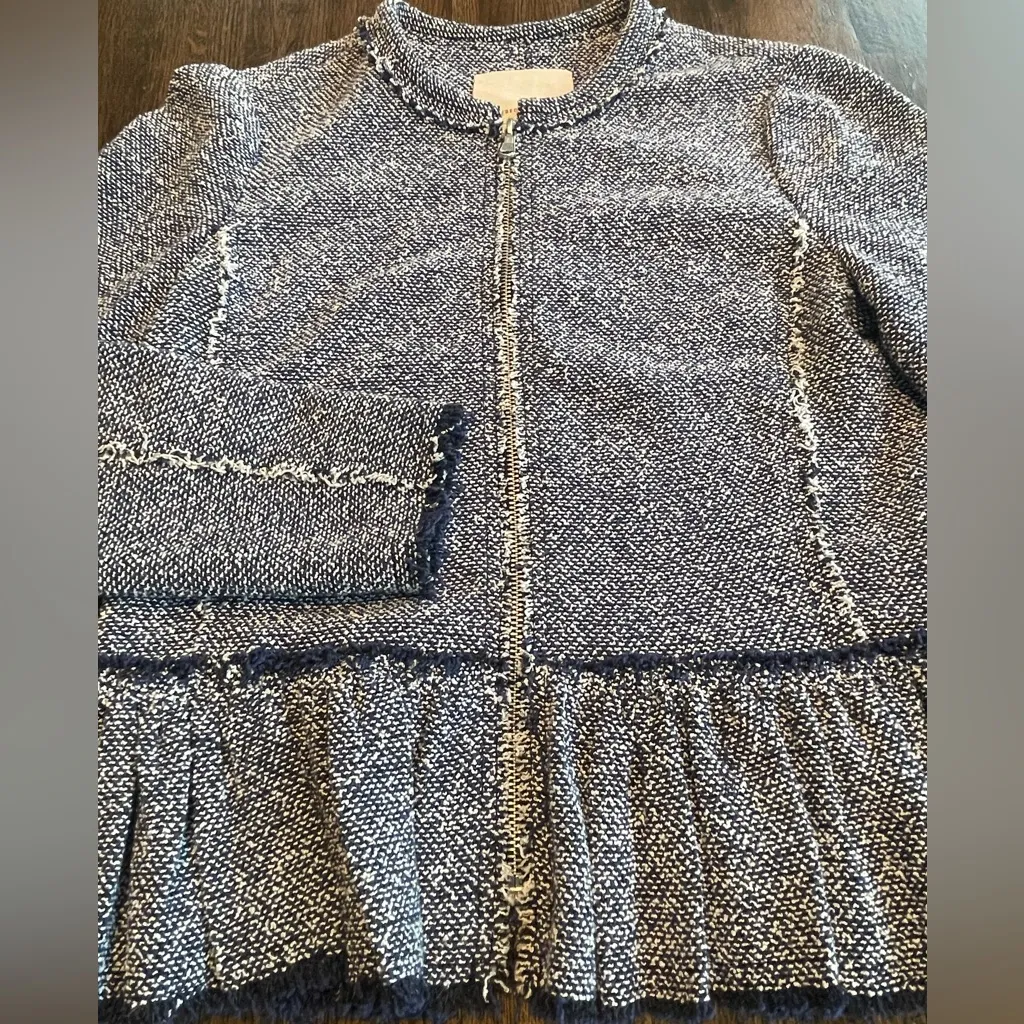 Rebecca Taylor Navy and White Blazer - Size 4 - Image 4